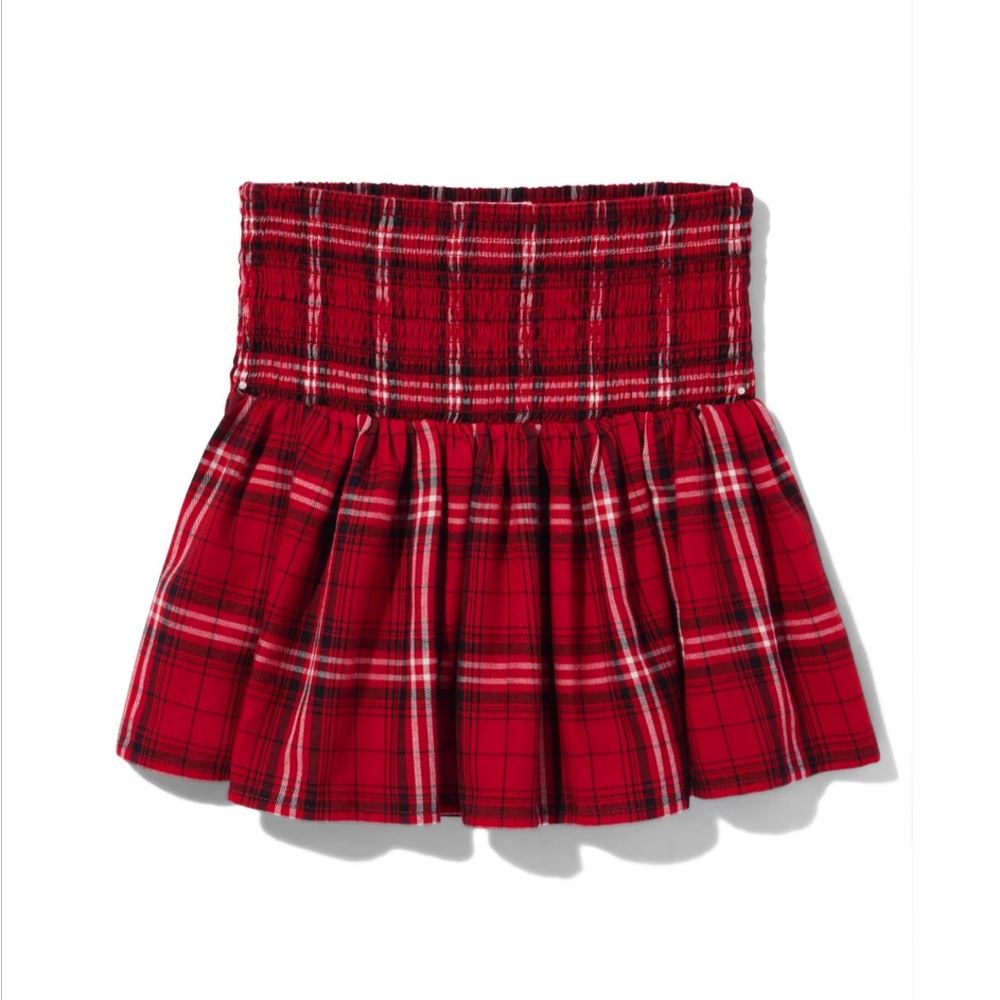 Sugar & Jade - Tween Girls Plaid Smocked Skirt - Ruby Size XXL